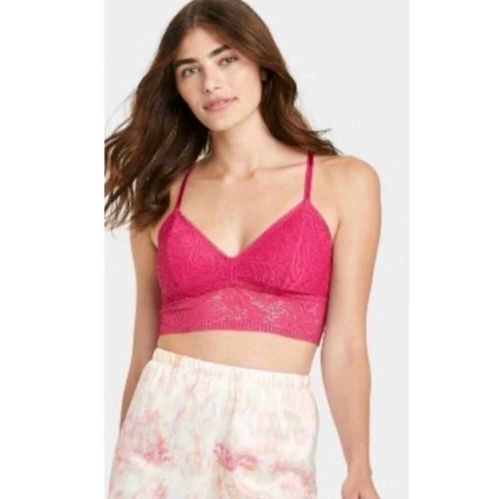 Auden Tea Rose Pink Bralette Size Large